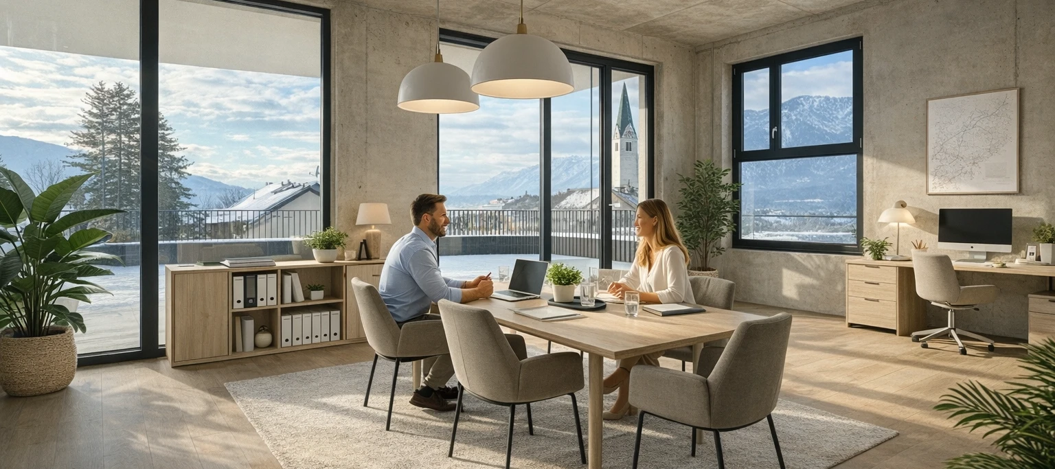 Gewerbe, Büro, Handel im Dorf Domizil Kirchbichl ca. 58-280 m² zu verkaufen und zu vermieten